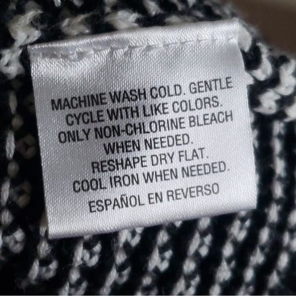 Talbots Tipped Houndstooth Ruana Wool Blend - Picture 4 of 5